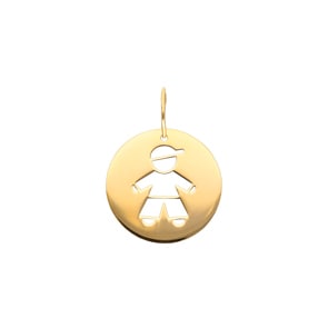 Anhänger 750/18 K Gelbgold Ø 15mm, Junge
