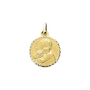 Anhänger 750/18 K Gelbgold Ø 15mm, Schutzengel