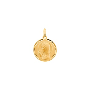 Pendentif or jaune 750/18 ct Ø 16mm, Vierge