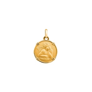 Anhänger 750/18 K Gelbgold Ø 16mm, Schutzengel