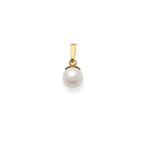 Anhänger 750/18 K Gelbgold Ø 7.0mm, Akoya-Kulturperle