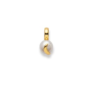 Anhänger 750/18 K Gelbgold Ø 7.5mm, Süsswasser-Kulturperle