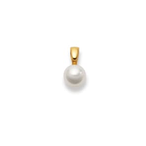 Anhänger 750/18 K Gelbgold Ø 8.0mm, Süsswasser-Kulturperle