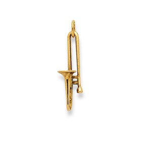 Pendentif or jaune 750/18 ct, Trombone
