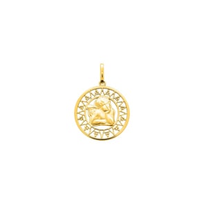 Anhänger 750/18 K Gelbgold Schutzengel verziert