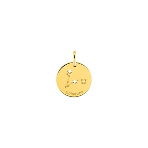 Anhänger 750/18 K Gelbgold Sternzeichen Fische - Französische Version