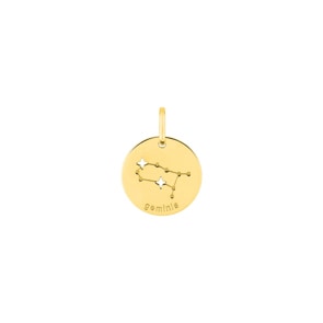 Anhänger 750/18 K Gelbgold Sternzeichen Zwillinge - Spanische Version