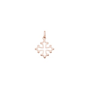 Pendentif or rosé 750/18 ct 17x17mm, Croix occitane