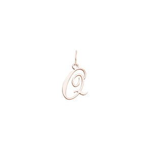Pendentif or rosé 750/18 ct, Lettre Q