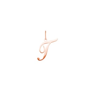 Pendentif or rosé 750/18 ct, Lettre T