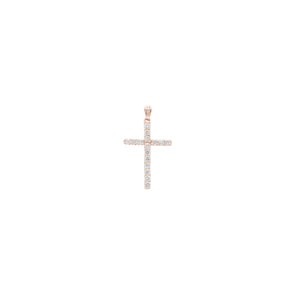 Anhänger 750/18 K Roségold mit Brillanten 0.50 ct H/si, Kreuz
