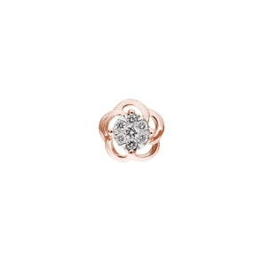 Pendentif or rosé 750/18 ct avec diamants 0.10 ct H/si, Fleur