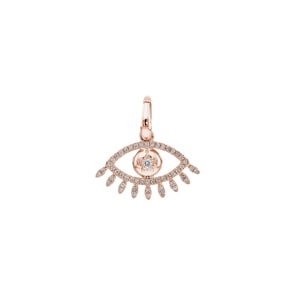 Pendentif or rosé 750/18 ct avec diamants 0.13 ct H/si, Evil Eye