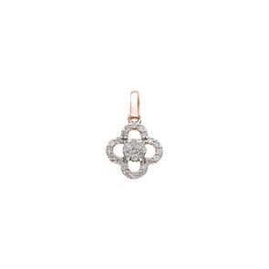 Anhänger 750/18 K Roségold mit Diamanten 0.18 ct H/si, Kleeblatt