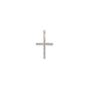 Anhänger 750/18 K Roségold mit Diamanten 0.19 ct H/si, Kreuz