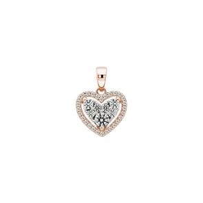 Anhänger 750/18 K Roségold mit Diamanten 0.51 ct H/si, Herz