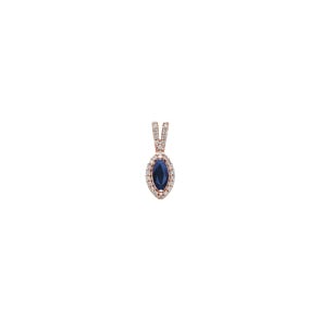 Anhänger 750/18 K Roségold mit Saphir & Diamanten 0.11 ct H/si