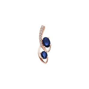 Anhänger 750/18 K Roségold mit Saphiren & Diamanten 0.06 ct H/si