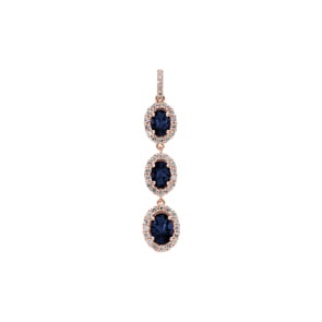 Anhänger 750/18 K Roségold mit Saphiren & Diamanten 0.45 ct H/si