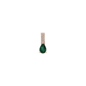 Anhänger 750/18 K Roségold mit Smaragd & Diamanten 0.05 ct H/si