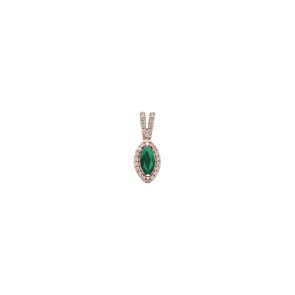 Anhänger 750/18 K Roségold mit Smaragd & Diamanten 0.11 ct H/si