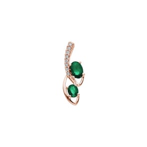 Anhänger 750/18 K Roségold mit Smaragden & Diamanten 0.06 ct H/si
