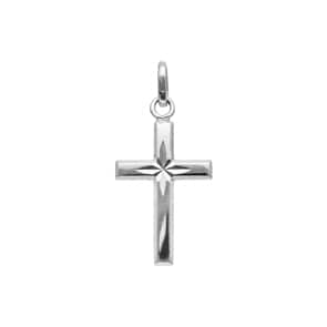 Anhänger 750/18 K Weissgold 14x21mm, Kreuz