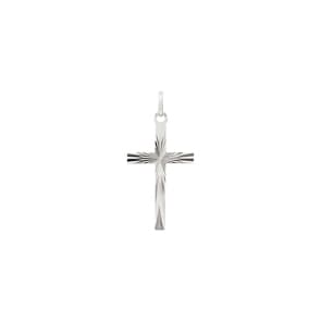 Pendentif or gris 750/18 ct 14x24mm, Croix