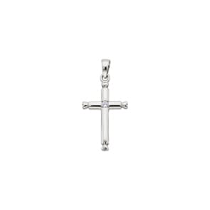 Anhänger 750/18 K Weissgold 18 x 13 mm mit Zirkonia, Kreuz
