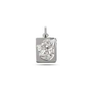 Anhänger 750/18 K Weissgold 12 x 14mm, Schutzengel