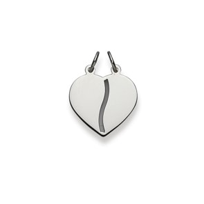 Pendentif or gris 750/18 ct, Cœur