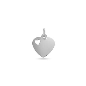 Pendentif or gris 750/18 ct 17x15mm, Cœurs