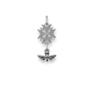 Pendentif or gris 750/18 ct, Croix Hugenotte
