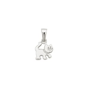 Anhänger 750/18 K Weissgold, Katze