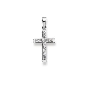 Anhänger 750/18 K Weissgold, Kreuz