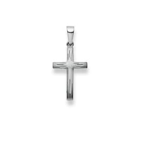 Anhänger 750/18 K Weissgold, Kreuz