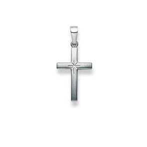 Anhänger 750/18 K Weissgold, Kreuz