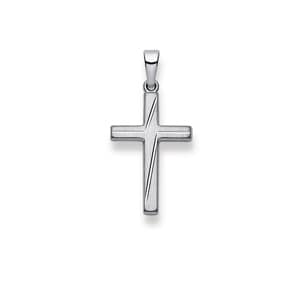 Pendentif or gris 750/18 ct, Croix
