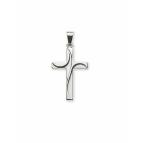 Anhänger 750/18 K Weissgold, Kreuz