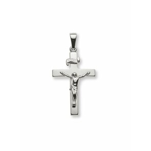 Anhänger 750/18 K Weissgold, Kreuz