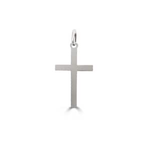 Anhänger 750/18 K Weissgold 15x24mm, Kreuz