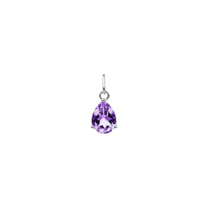 Pendentif or gris 750/18 ct avec améthyste poire