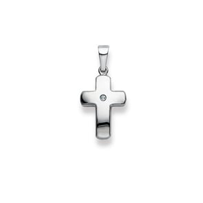 Anhänger 750/18 K Weissgold mit Brillant, Kreuz