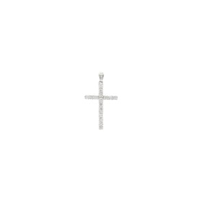 Anhänger 750/18 K Weissgold mit Brillanten 0.50 ct H/si, Kreuz