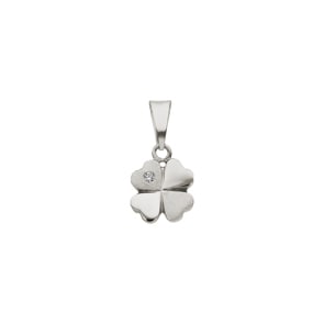 Anhänger 750/18 K Weissgold mit Diamant, Kleeblatt