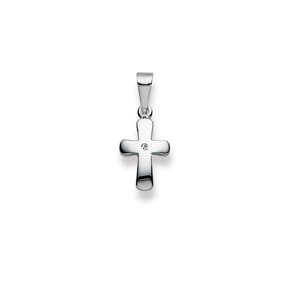 Anhänger 750/18 K Weissgold mit Diamant, Kreuz