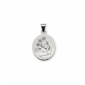 Anhänger 750/18 K Weissgold mit Diamant, Schutzengel