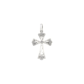 Anhänger 750/18 K Weissgold mit Diamanten 0.04 ct H/si, Kreuz