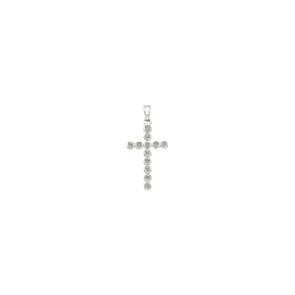 Anhänger 750/18 K Weissgold mit Diamanten 0.07 ct H/si, Kreuz
