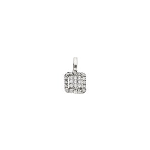 Pendentif or gris 750/18 ct avec diamants 0.12 ct H/si